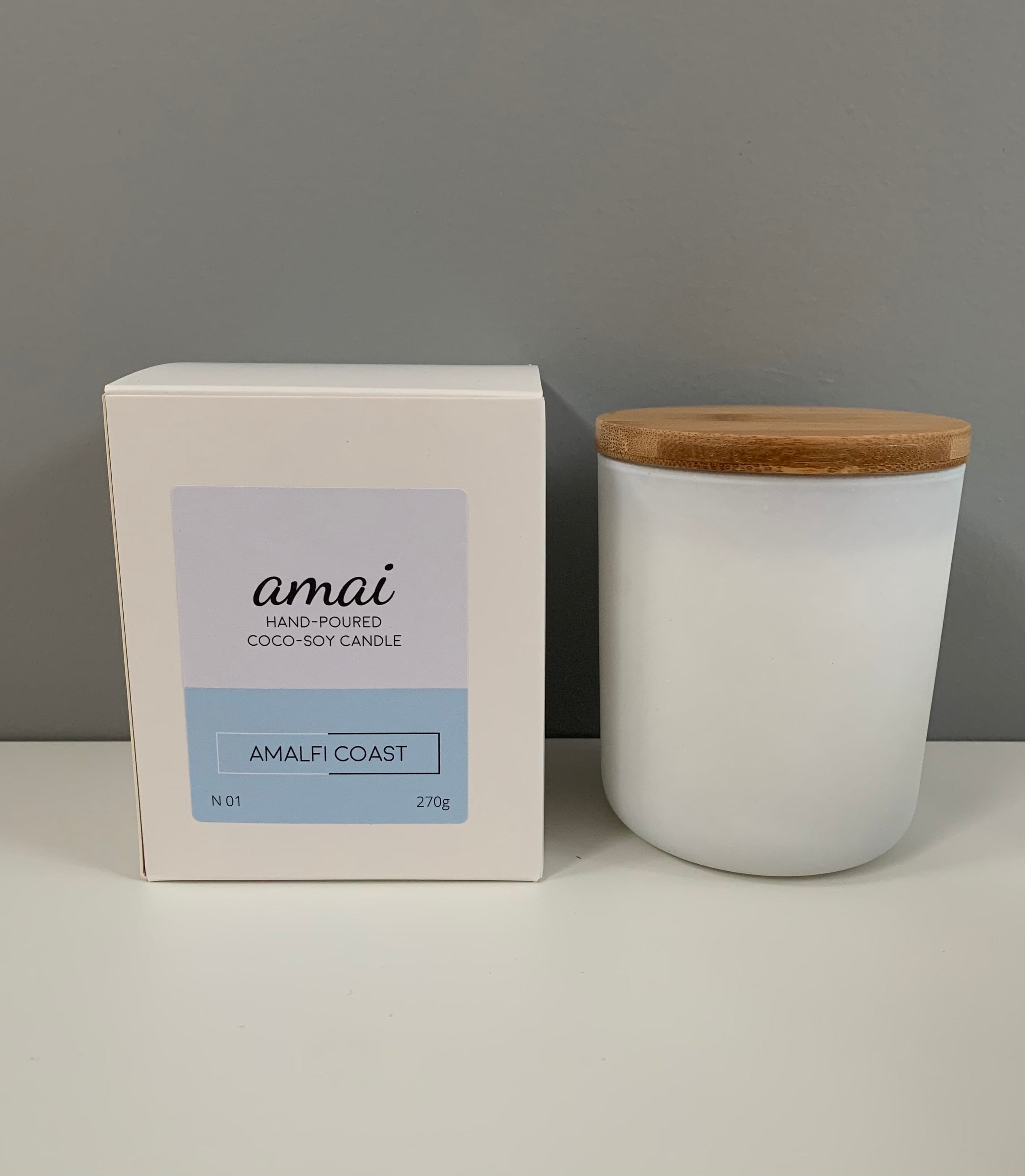 Amalfi Coast | Medium White Glass Candle