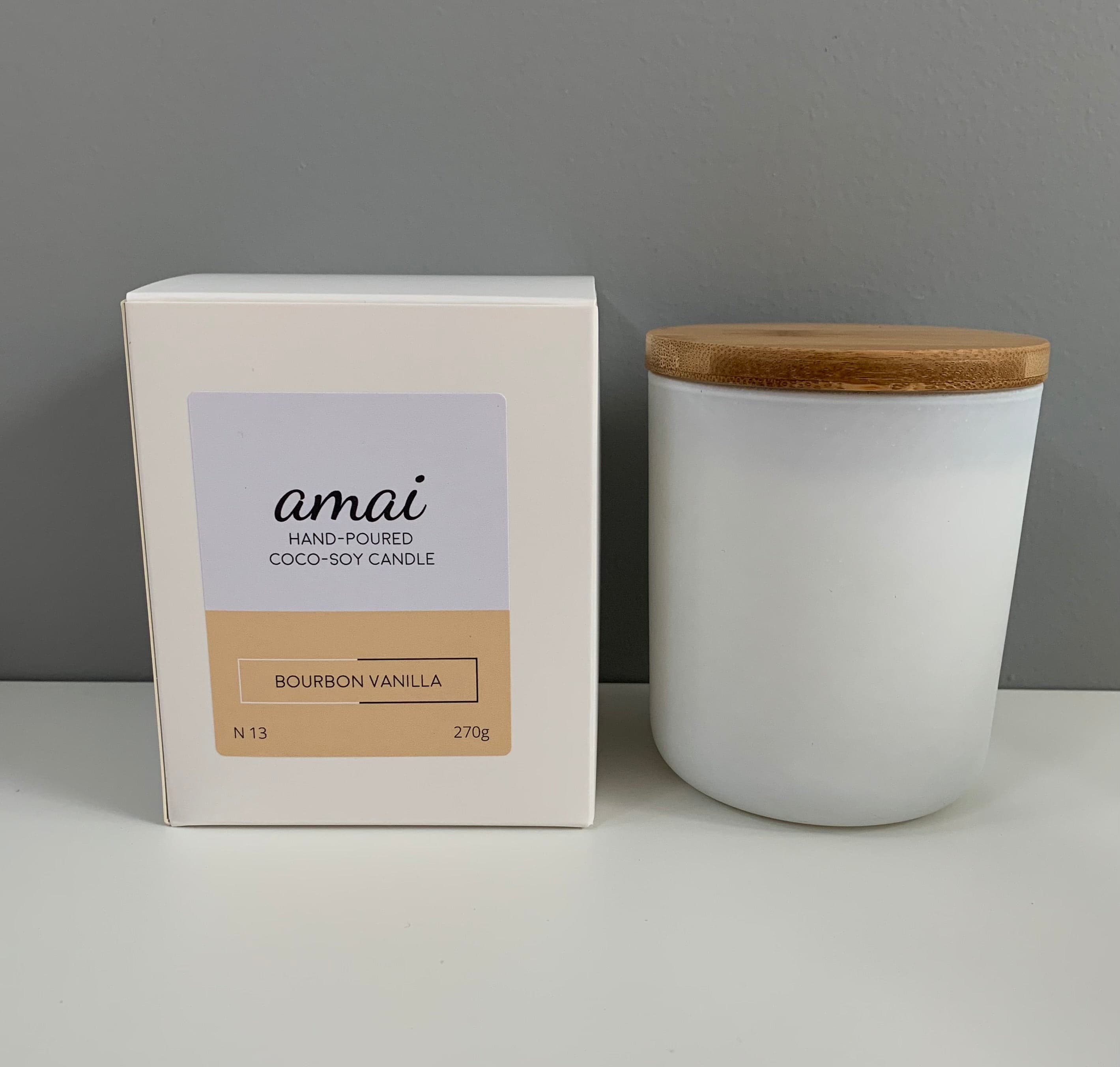 Bourbon Vanilla | Medium White Glass Candle