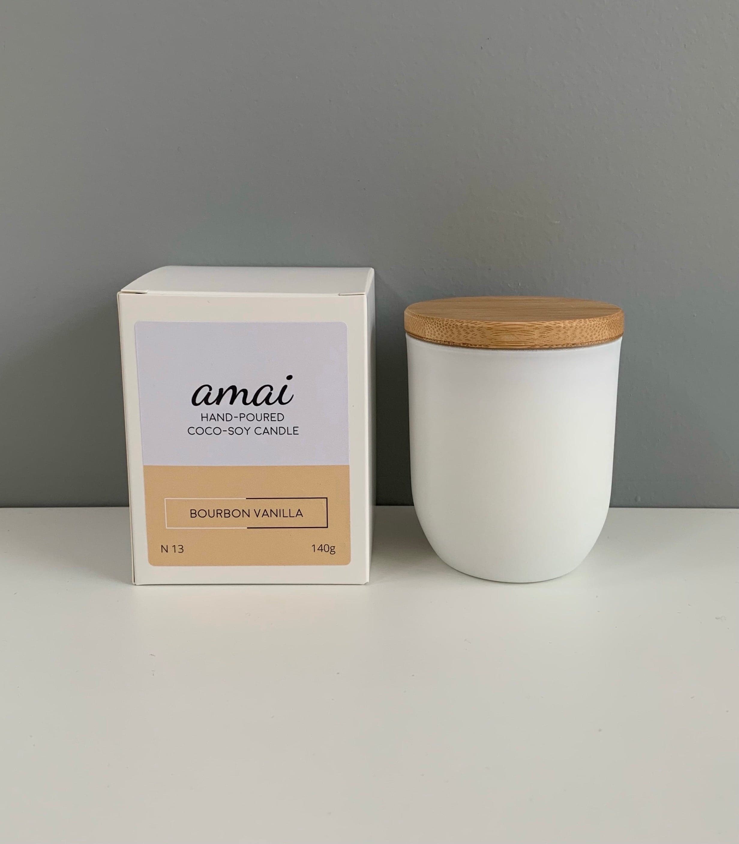 Bourbon Vanilla | Small White Glass Candle