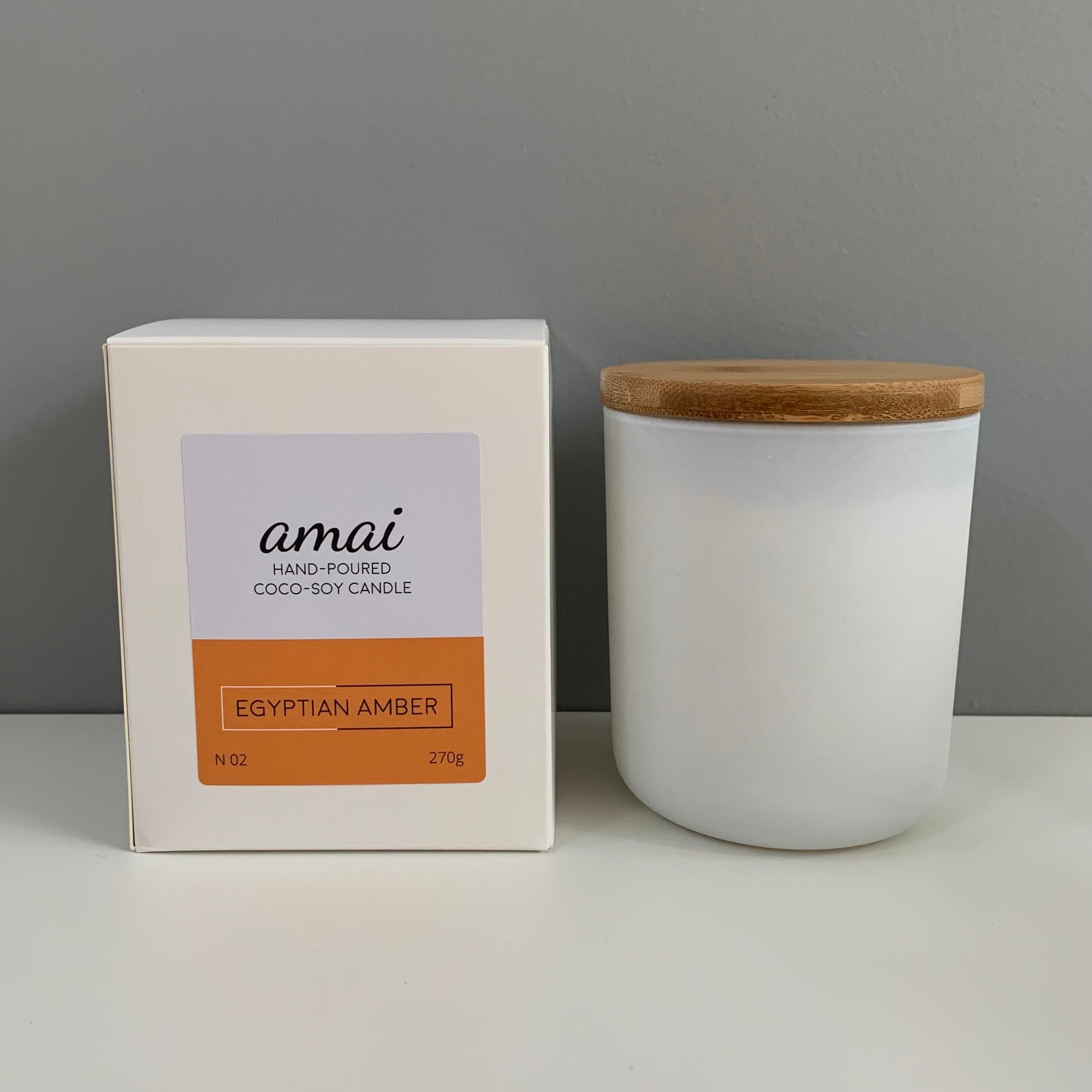 Egyptian Amber | Medium White Glass Candle