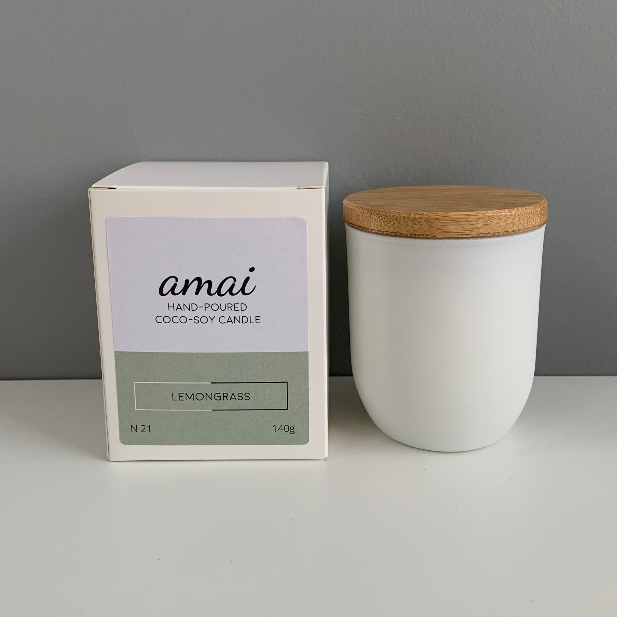 Lemongrass | Small White Glass Candle