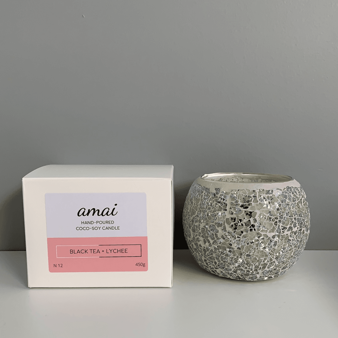 Black Tea + Lychee | Large Silver Mosaic