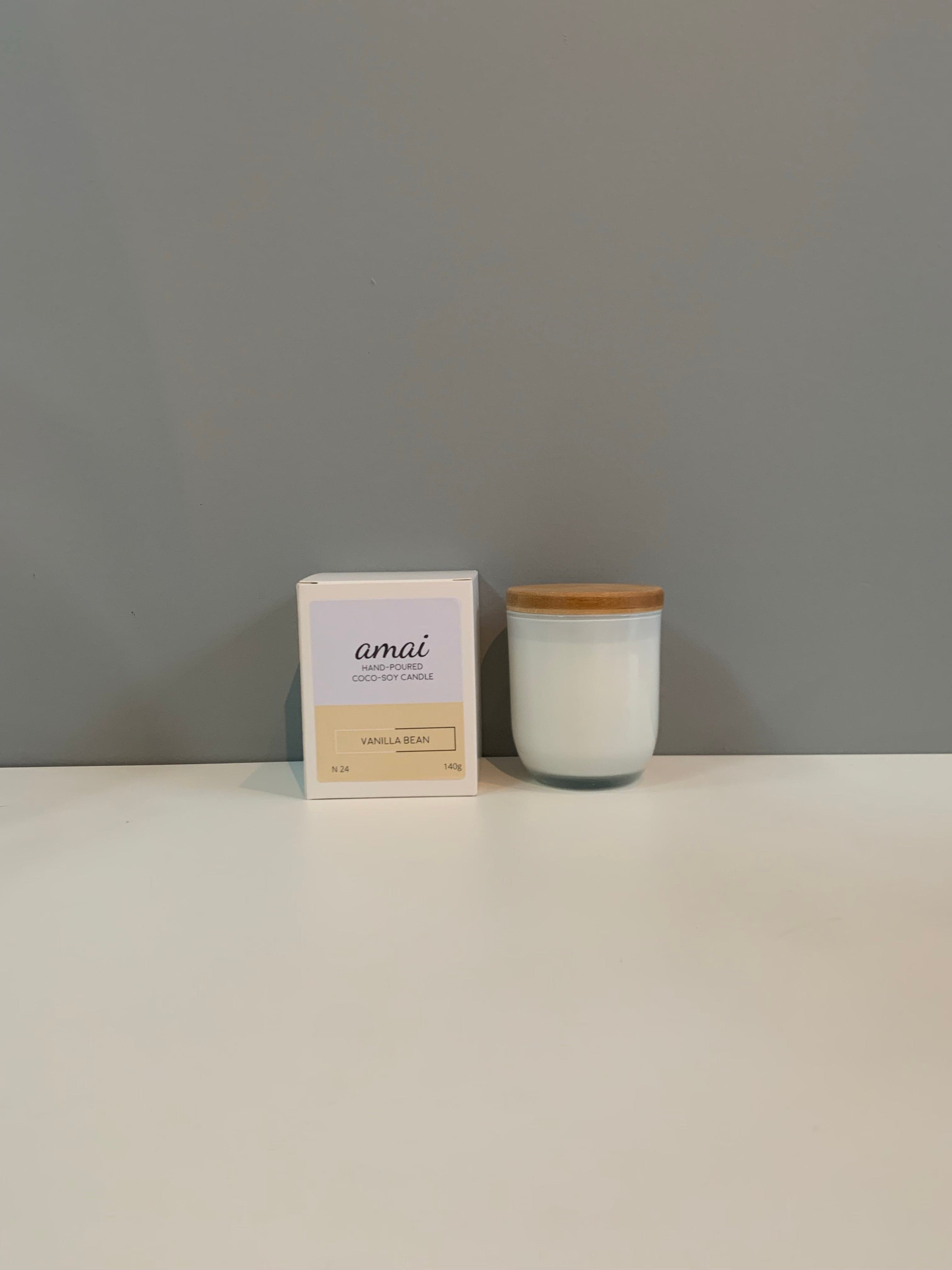 Vanilla Bean | Small White Glass Candle